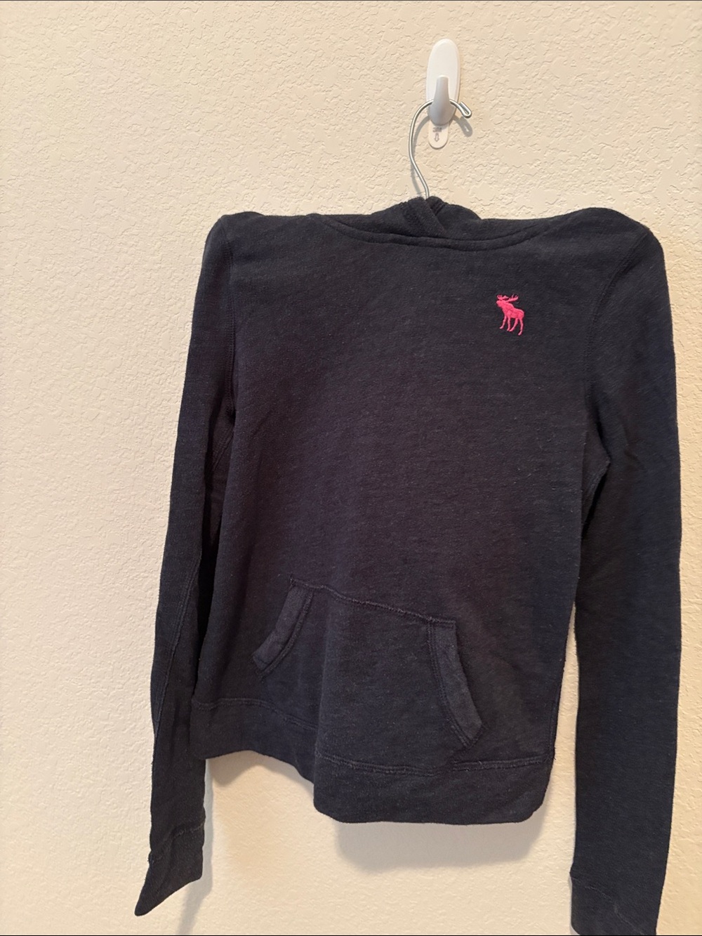 Abercrombie & Fitch Black Turtleneck Hoodie with Pink Logo